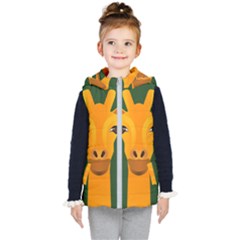 Giraffe Animals Zoo Kids  Hooded Puffer Vest