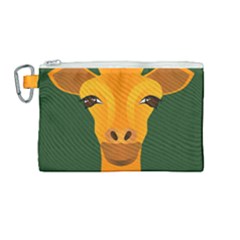 Giraffe Animals Zoo Canvas Cosmetic Bag (medium) by Mariart