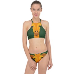 Giraffe Animals Zoo Racer Front Bikini Set by Mariart