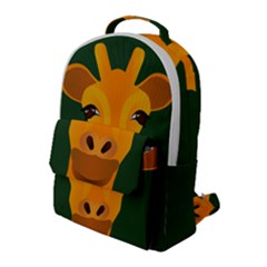 Giraffe Animals Zoo Flap Pocket Backpack (large)