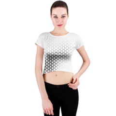 Geometric Abstraction Pattern Crew Neck Crop Top by Mariart