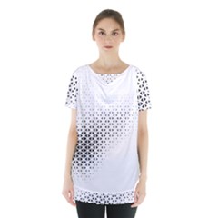 Geometric Abstraction Pattern Skirt Hem Sports Top