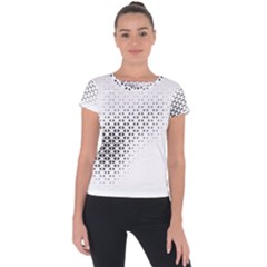 Geometric Abstraction Pattern Short Sleeve Sports Top 