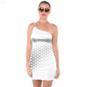 Geometric Abstraction Pattern One Soulder Bodycon Dress View1