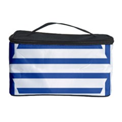 Geometric Shapes Stripes Blue Cosmetic Storage by Mariart