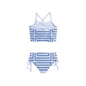 Geometric Shapes Stripes Blue Girls  Tankini Swimsuit View2