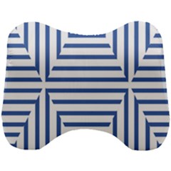 Geometric Shapes Stripes Blue Head Support Cushion