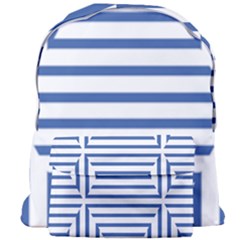 Geometric Shapes Stripes Blue Giant Full Print Backpack by Mariart