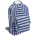 Geometric Shapes Stripes Blue Flap Pocket Backpack (Large) View2