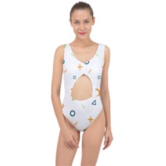 Geometry Triangle Line Center Cut Out Swimsuit