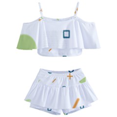 Geometry Triangle Line Kids  Off Shoulder Skirt Bikini