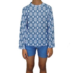 Flower Decorative Ornamental Kids  Long Sleeve Swimwear by Mariart