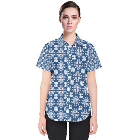 Flower Decorative Ornamental Women s Short Sleeve Shirt by Mariart