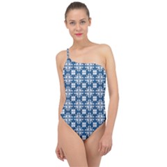 Flower Decorative Ornamental Classic One Shoulder Swimsuit