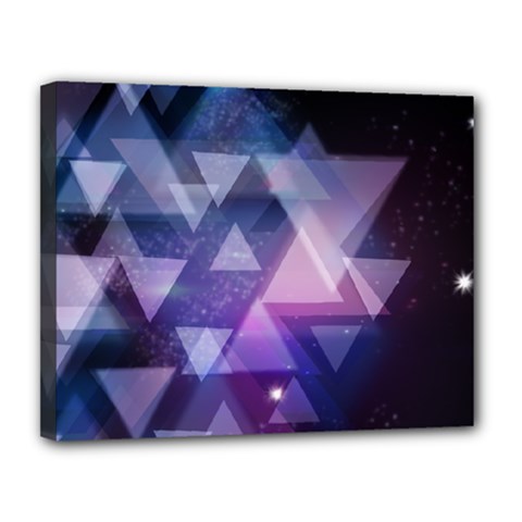 Geometric Triangle Canvas 14  X 11  (stretched) by Mariart