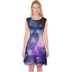 Geometric Triangle Capsleeve Midi Dress by Mariart