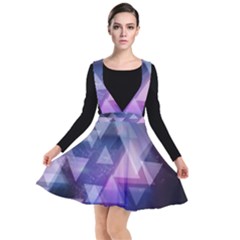 Geometric Triangle Plunge Pinafore Dress