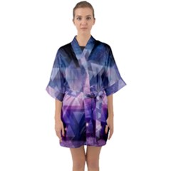 Geometric Triangle Quarter Sleeve Kimono Robe