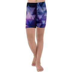 Geometric Triangle Kids  Lightweight Velour Capri Yoga Leggings