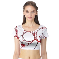 Fractals Cells Autopsy Pattern Short Sleeve Crop Top by Mariart