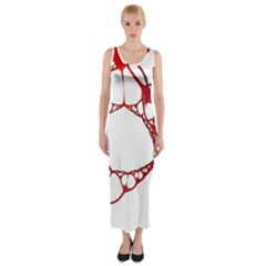 Fractals Cells Autopsy Pattern Fitted Maxi Dress by Mariart