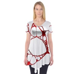 Fractals Cells Autopsy Pattern Short Sleeve Tunic  by Mariart