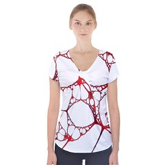 Fractals Cells Autopsy Pattern Short Sleeve Front Detail Top by Mariart