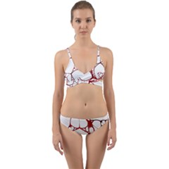 Fractals Cells Autopsy Pattern Wrap Around Bikini Set