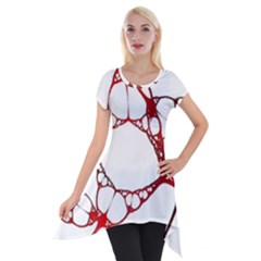 Fractals Cells Autopsy Pattern Short Sleeve Side Drop Tunic by Mariart