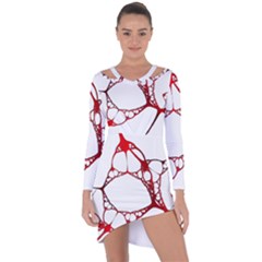 Fractals Cells Autopsy Pattern Asymmetric Cut-out Shift Dress by Mariart