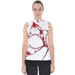 Fractals Cells Autopsy Pattern Mock Neck Shell Top by Mariart