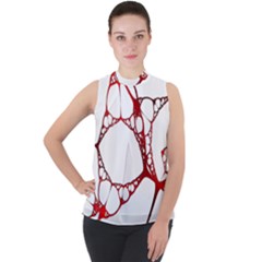 Fractals Cells Autopsy Pattern Mock Neck Chiffon Sleeveless Top by Mariart