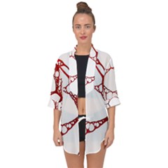 Fractals Cells Autopsy Pattern Open Front Chiffon Kimono