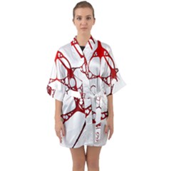 Fractals Cells Autopsy Pattern Quarter Sleeve Kimono Robe