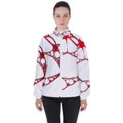 Fractals Cells Autopsy Pattern High Neck Windbreaker (women)