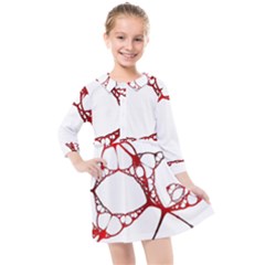 Fractals Cells Autopsy Pattern Kids  Quarter Sleeve Shirt Dress