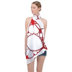 Fractals Cells Autopsy Pattern Halter Asymmetric Satin Top by Mariart