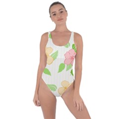 Flowers Leaf Stripe Pattern Bring Sexy Back Swimsuit by Mariart