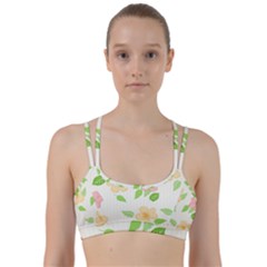 Flowers Leaf Stripe Pattern Line Them Up Sports Bra by Mariart