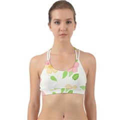 Flowers Leaf Stripe Pattern Back Web Sports Bra by Mariart