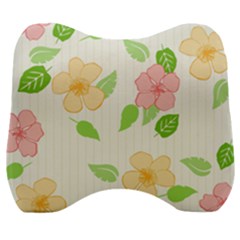 Flowers Leaf Stripe Pattern Velour Head Support Cushion