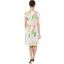 Flowers Leaf Stripe Pattern Cap Sleeve Midi Dress View2