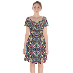 3 2 1 1c Short Sleeve Bardot Dress by ArtworkByPatrick