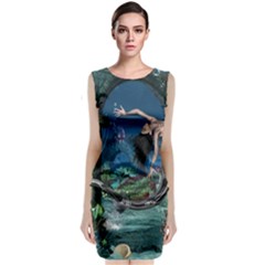 Wonderful Mermaid In The Deep Ocean Classic Sleeveless Midi Dress by FantasyWorld7