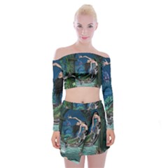 Wonderful Mermaid In The Deep Ocean Off Shoulder Top With Mini Skirt Set by FantasyWorld7