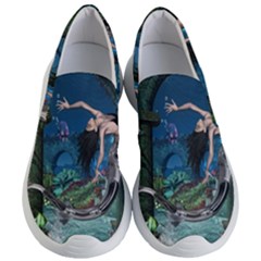 Wonderful Mermaid In The Deep Ocean Women s Lightweight Slip Ons by FantasyWorld7