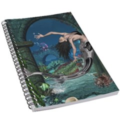 Wonderful Mermaid In The Deep Ocean 5 5  X 8 5  Notebook by FantasyWorld7