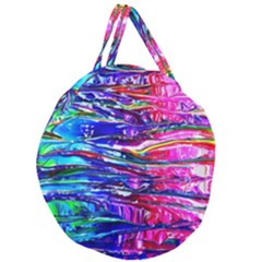 Paint Splatter - Rainbow Giant Round Zipper Tote by WensdaiAmbrose