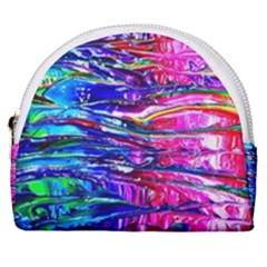 Paint Splatter - Rainbow Horseshoe Style Canvas Pouch by WensdaiAmbrose