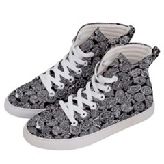 Black & White Paisley Men s Hi-top Skate Sneakers